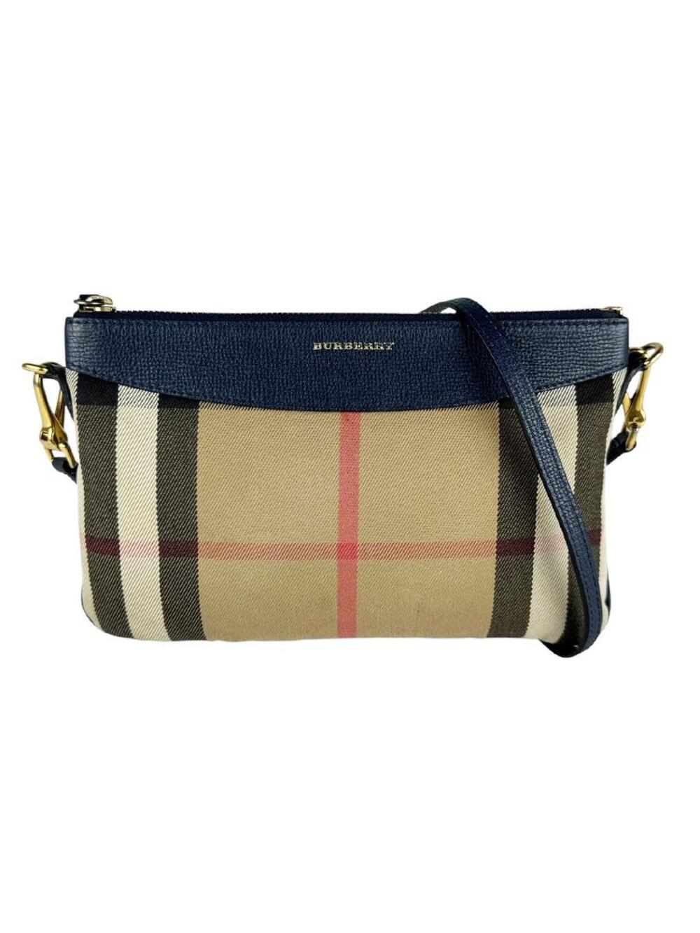 Auth Burberry Shoulder Bag Navy/Beige #351412B28B